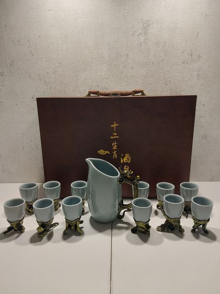 Колекційний винний набір з китайськими знаками зодіаку 13 предметів 13-2 фото