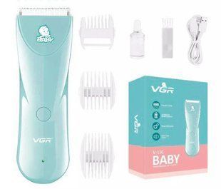 Машинка для стрижки дітей VGR V-150 Baby blue, 3 насадки, бездротова, IPX7 150 фото