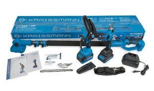 Комплект KRAISSMANN 301 SAG 20 MP (секатор, міні-пила, подовжувач, 2 акум. та зарядний пристрій) 301 SAG 20 MP фото