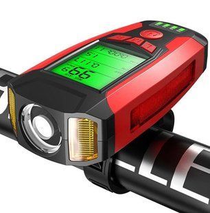 Велофара AS0808-XPG+2LED+2COB (з комп'ютером, сигналом та сигналізацією, виносна кнопка, Waterproof) 808 фото