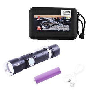 Ліхтар Police 802-T6, 1х18650, зажим, zoom, ЗУ microUSB, Box 802 фото