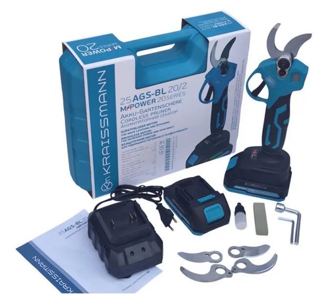 Акумуляторний секатор Kraissmann 25 AGS-BL 20/2 MP 25 AGS-BL 20/2 MP фото