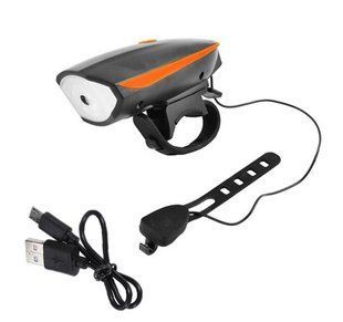Велофара з сигналом 7588, виносна кнопка, Waterproof, вбудований акумулятор 18650, ЗУ microUSB 758 фото