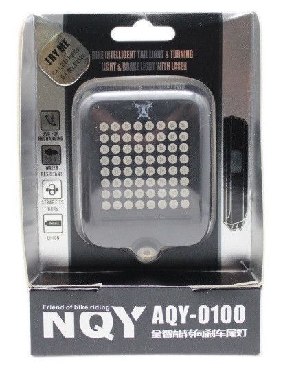 Задній велоліхтар із поворотником і лазерною розміткою AQY-0100 100 фото