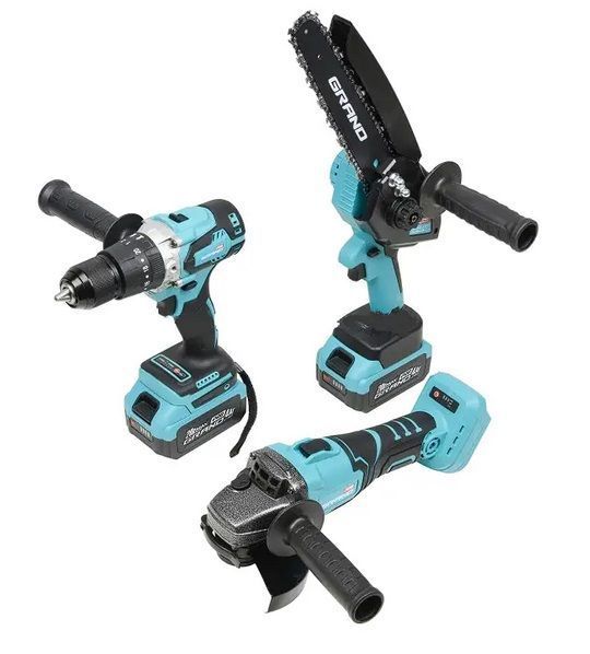 Набір акумуляторних інструментів Grand №3 (болгарка + шуруповерт + пила)  Grand №3 фото