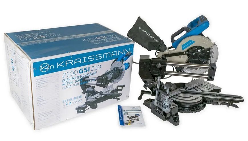 Пила торцювальна KRAISSMANN 2100 GSI 210 (з протяжкою, 2100 Вт, 210 мм) 2100-210 фото