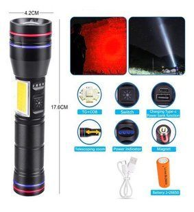 Ліхтар BL PLD-231 (діод PM10-TG+COB, 1х26650, power bank, індикація заряду, ЗУ Type-C, магніт, zoom) 231 фото