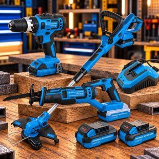 Комплект инструмента KRAISSMANN 20UL (Шуруповерт, Сабельная пила, Триммер газонный, 2 АКБ + ЗУ)  2081848149 фото