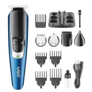 Набір для стрижки VGR V-172 Professional 5в1 для догляду за волоссям, бородою, триммер для носа, 9 насадок 172 фото