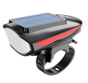 Велофара з сигналом 7599, сонячна батарея, Waterproof, Li-Ion акумулятор, ЗУ Type-C 7599 фото